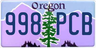 OR license plate 998PCB