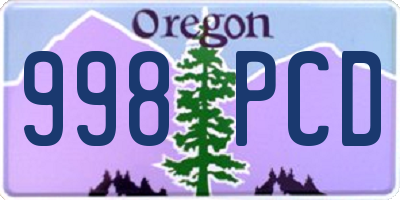 OR license plate 998PCD
