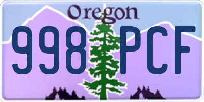 OR license plate 998PCF