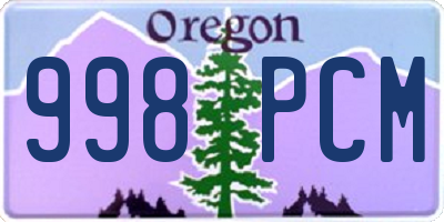 OR license plate 998PCM