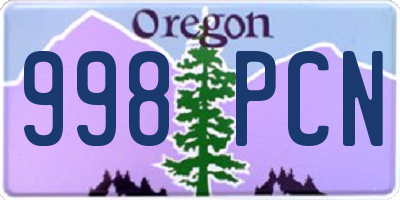 OR license plate 998PCN