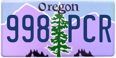 OR license plate 998PCR