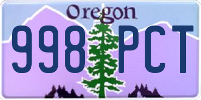 OR license plate 998PCT
