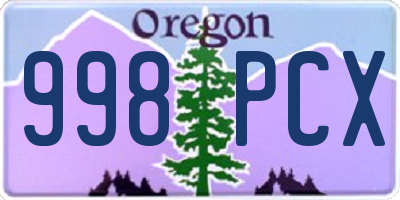 OR license plate 998PCX