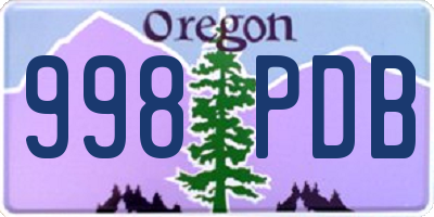 OR license plate 998PDB