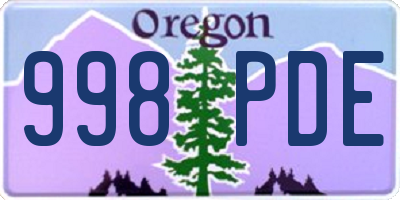 OR license plate 998PDE