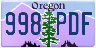 OR license plate 998PDF