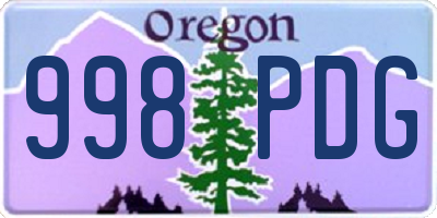 OR license plate 998PDG