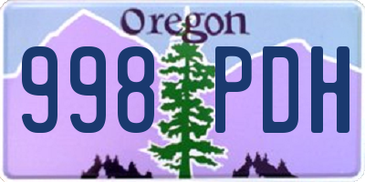OR license plate 998PDH