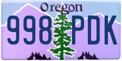 OR license plate 998PDK