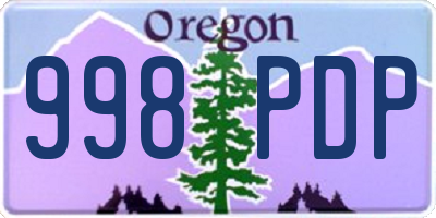 OR license plate 998PDP