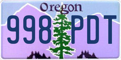 OR license plate 998PDT