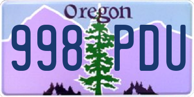 OR license plate 998PDU