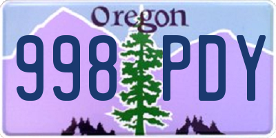OR license plate 998PDY