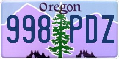 OR license plate 998PDZ