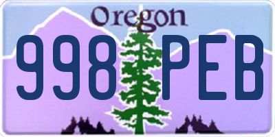 OR license plate 998PEB