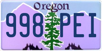 OR license plate 998PEI