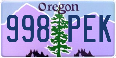 OR license plate 998PEK