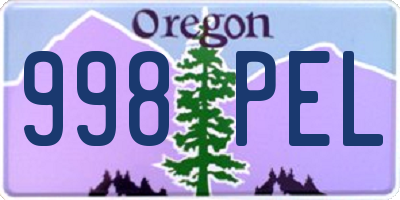 OR license plate 998PEL