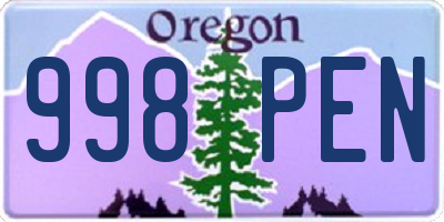 OR license plate 998PEN