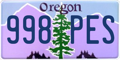 OR license plate 998PES