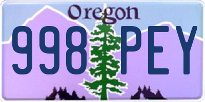 OR license plate 998PEY