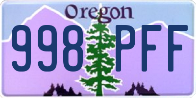 OR license plate 998PFF