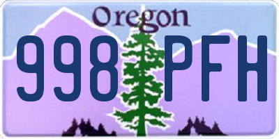 OR license plate 998PFH