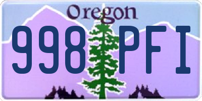 OR license plate 998PFI