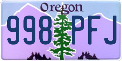 OR license plate 998PFJ
