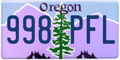 OR license plate 998PFL