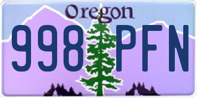 OR license plate 998PFN