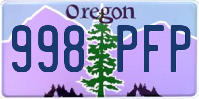 OR license plate 998PFP