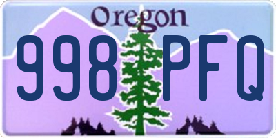 OR license plate 998PFQ