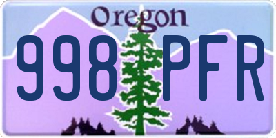 OR license plate 998PFR