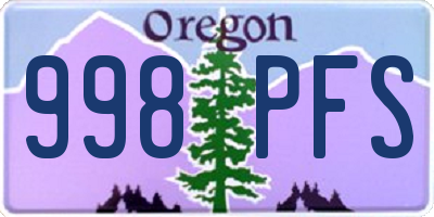 OR license plate 998PFS