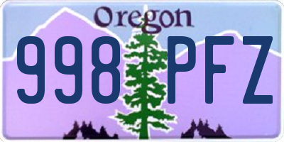 OR license plate 998PFZ