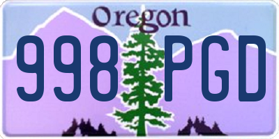 OR license plate 998PGD