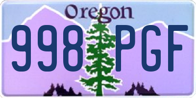 OR license plate 998PGF