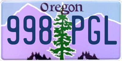 OR license plate 998PGL