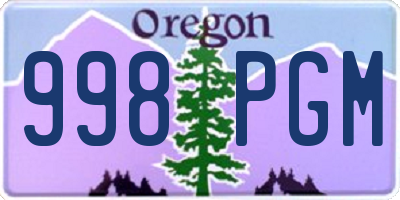 OR license plate 998PGM