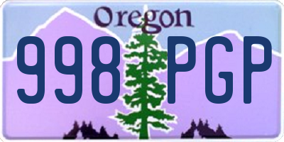 OR license plate 998PGP