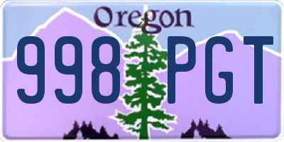 OR license plate 998PGT