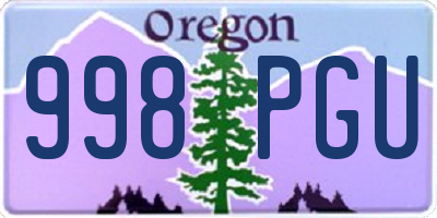 OR license plate 998PGU