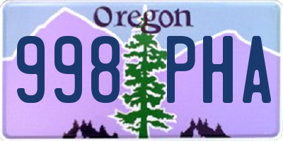 OR license plate 998PHA