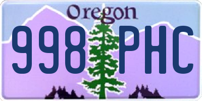 OR license plate 998PHC