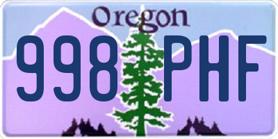 OR license plate 998PHF