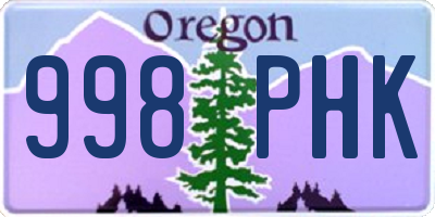 OR license plate 998PHK