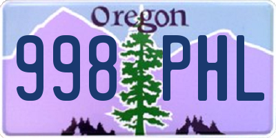 OR license plate 998PHL