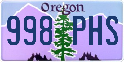 OR license plate 998PHS